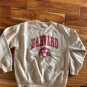 Harvard Beige Crewneck Sweater